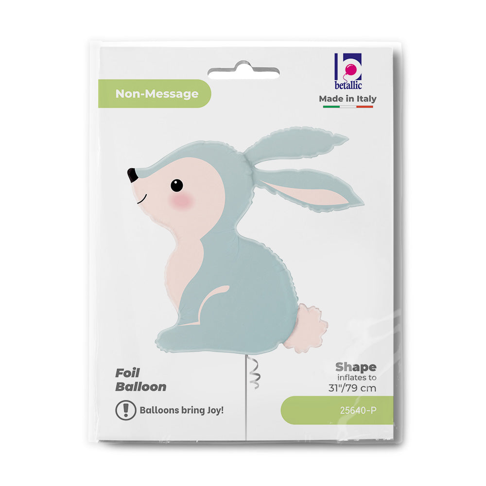 Foil Balloon Woodland Bunny Blue 79cm