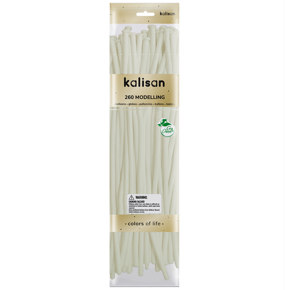 SET 50 Latex Modeling Balloons Aura Ivory White Nozzle Up 260M 7083