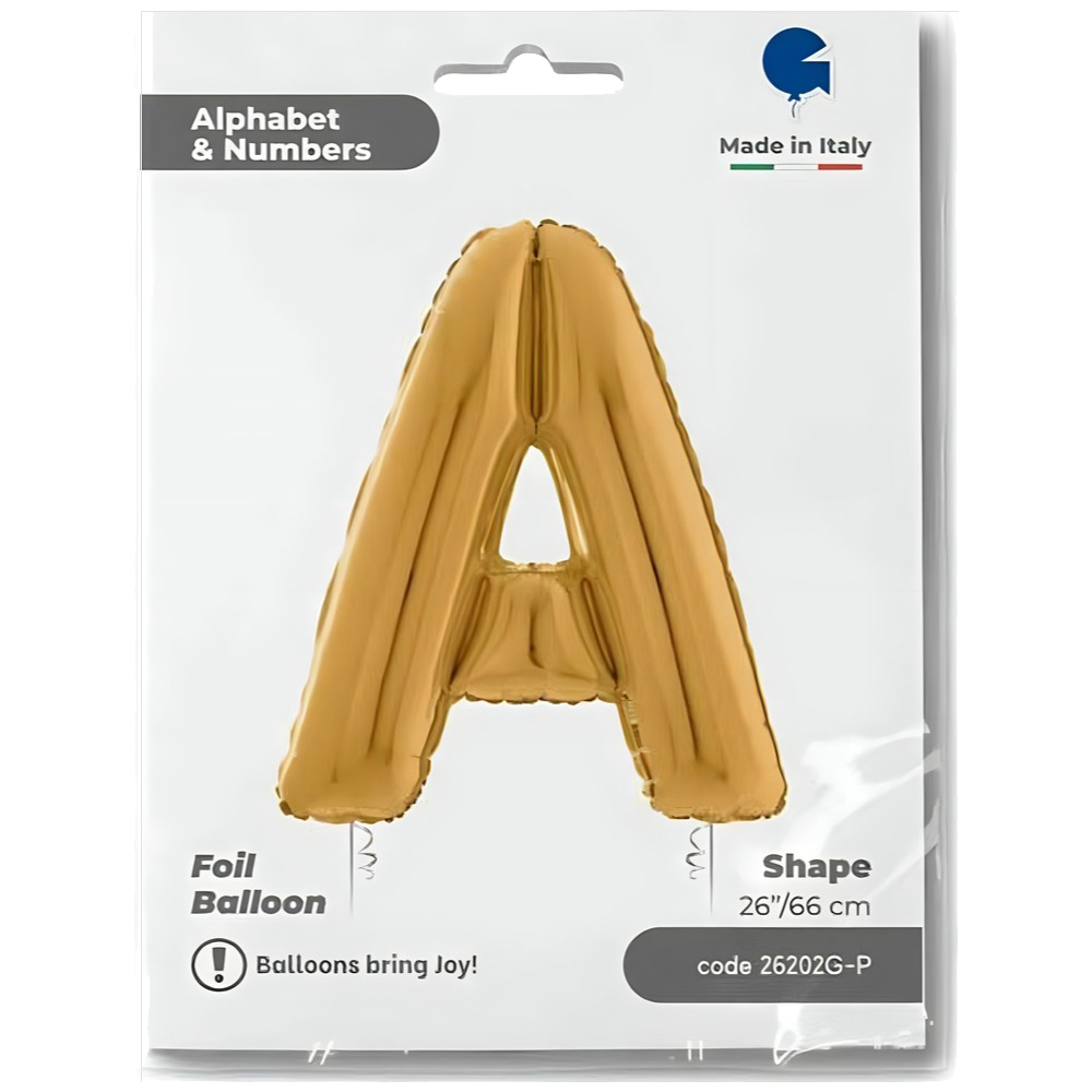 Balon Folie LITERA A Auriu 66 cm Grabo