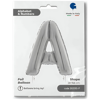 Foil Balloon LETTER A Silver 66 cm Grabo