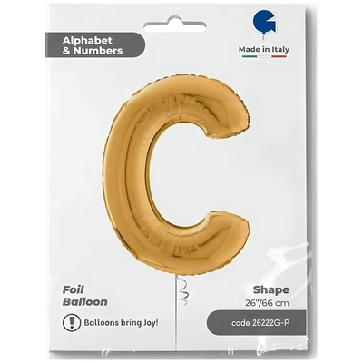 Foil Balloon LETTER C Gold 66 cm Grabo