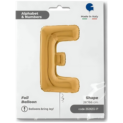 Foil Balloon LETTER E Gold 66 cm Grabo