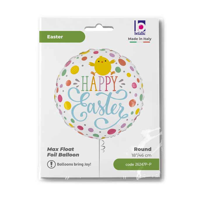 Balon Folie Paste Fericit cu buline 46 cm GRABO