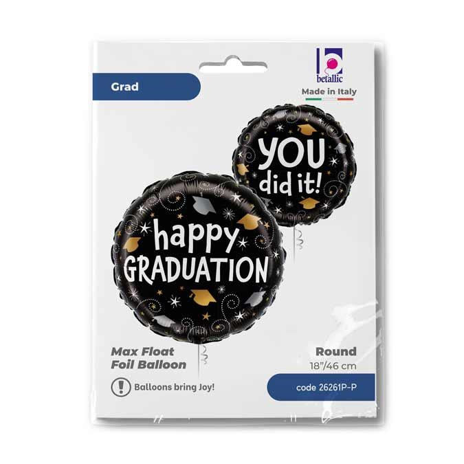 Round Foil Balloon Happy Graduation 46cm