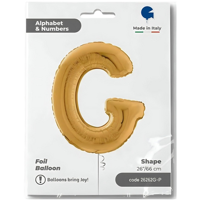 Foil Balloon LETTER G Gold 66 cm Grabo