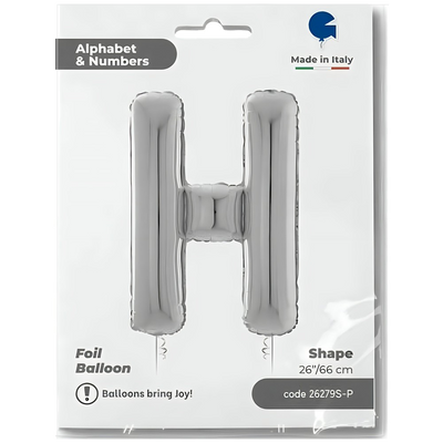 Foil Balloon LETTER H Silver 66 cm Grabo