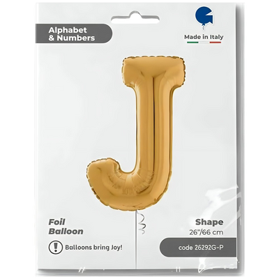 Foil Balloon LETTER J Gold 66 cm Grabo