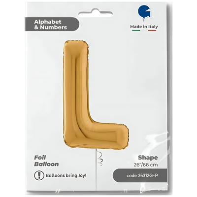 Foil Balloon LETTER L Gold 66 cm Grabo