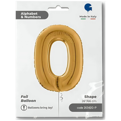 Foil Balloon Letter O Gold 66 cm Grabo