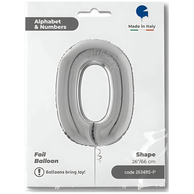 Foil Balloon Letter O Silver 66 cm Grabo