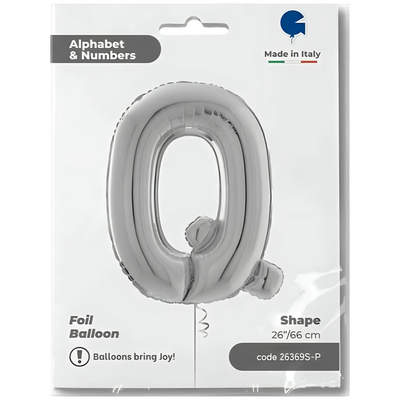Foil Balloon LETTER Q Silver 66 cm Grabo