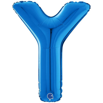 Blue Letter Y Foil Balloon 66 cm Grabo