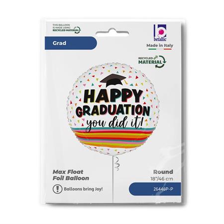 Foil Balloon Happy Graduation Festive 46cm