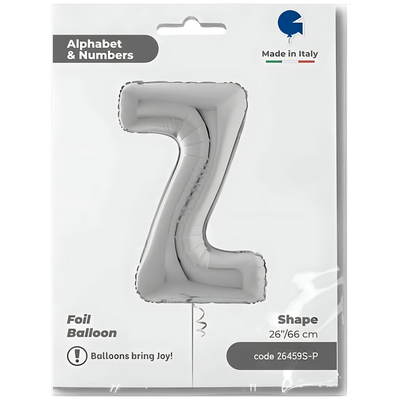 Foil Balloon LETTER Z Silver 66 cm Grabo