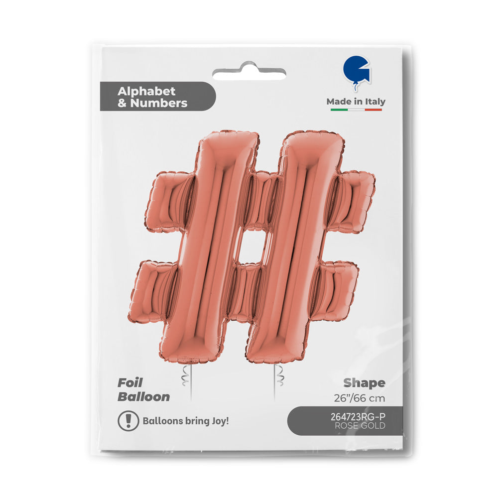 Foil Balloon SYMBOL # Rose Gold 66 cm Grabo