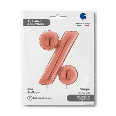 Balon Folie SIMBOL % Rose Gold 66 cm Grabo