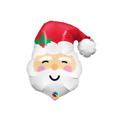 Foil Balloon Mini Santa Head Figure 35cm 27973 QUALATEX
