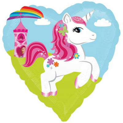 Foil Balloon Heart Unicorn 45cm ST 29493 02