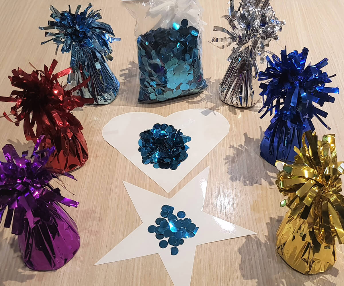 Metallic Confetti BLUE 1.5cm Round 100g