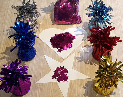 Metallic FUCHSIA Confetti Stars 1.5cm 100g