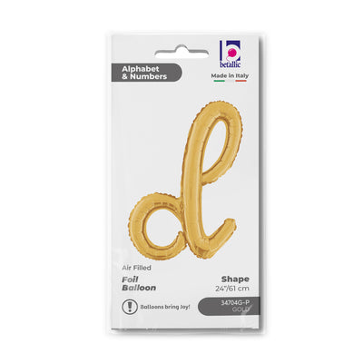 Balon Folie LITERA (AER) SCRIPT D Auriu 61cm Grabo