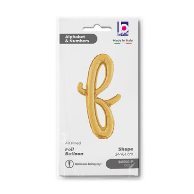 Balon Folie LITERA (AER) SCRIPT F Auriu 61cm Grabo