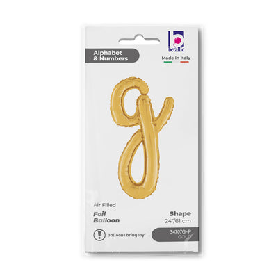 Balon Folie LITERA (AER) SCRIPT G Auriu 61cm Grabo
