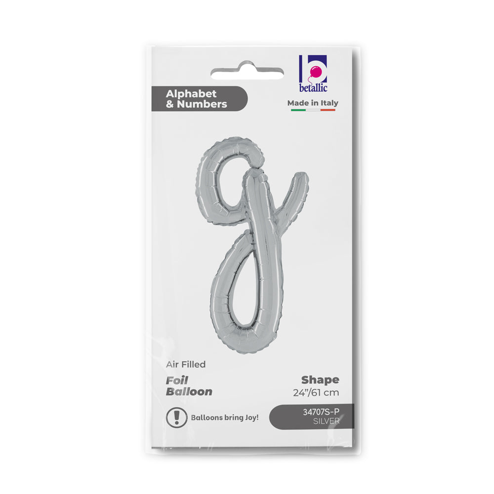 Balon Folie LITERA (AER) SCRIPT G Argintiu 61cm Grabo