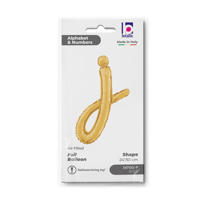 Balon Folie LITERA (AER) SCRIPT J Auriu 61cm Grabo