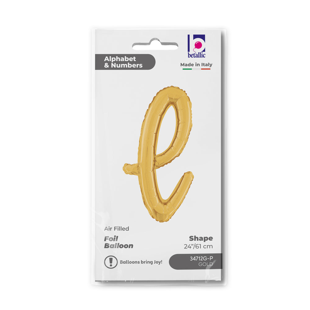 Balon Folie LITERA (AER) SCRIPT L Auriu 61cm Grabo