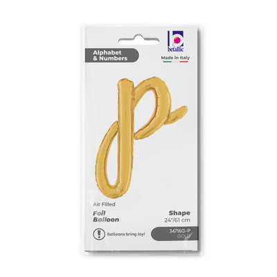 Balon Folie LITERA (AER) SCRIPT P Auriu 61cm Grabo