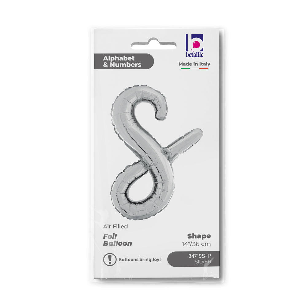 Balon Folie LITERA (AER) SCRIPT S Argintiu 35 cm Grabo