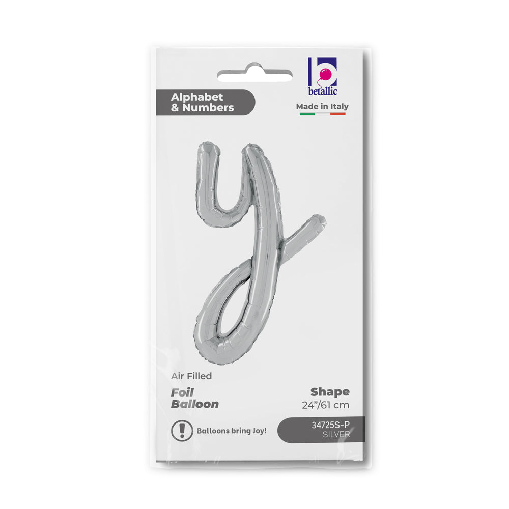 Balon Folie LITERA (AER) SCRIPT Y Argintiu 61cm Grabo