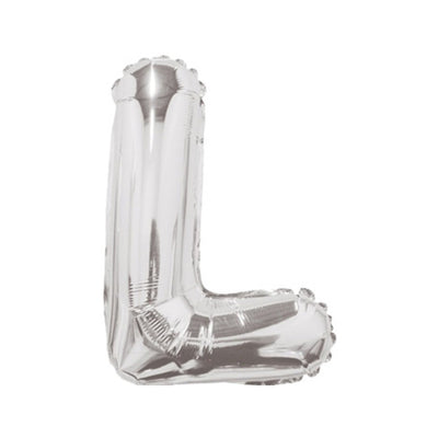 Foil balloon 35cm letter L SILVER 34904-14
