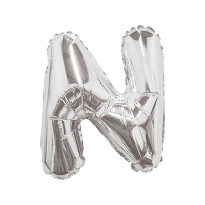 Foil balloon 35cm letter N SILVER 34906-14