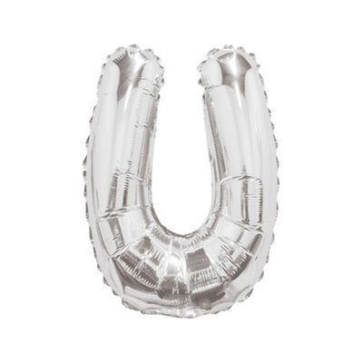 Foil Balloon 35cm Letter U SILVER 34914-14