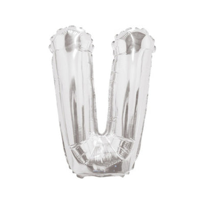 Balon folie 35cm Litera V ARGINTIU 34915-14