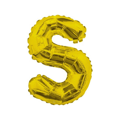Foil Balloon 35cm Letter S GOLD 35087-14