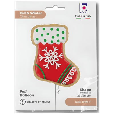 Foil Balloon Stocking Cookie 58cm Grabo