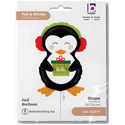 Foil Balloon Festive Penguin Figure 74cm Grabo