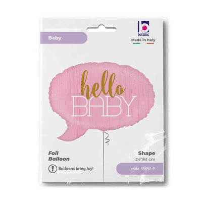 Balon Folie Figurina Hello Baby Roz 61 cm Grabo