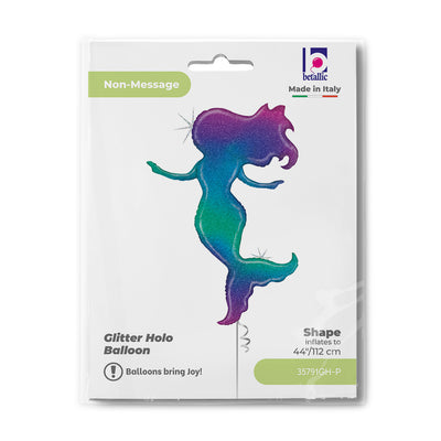 Balon Folie Figurina Silueta de Sirena Glitter 112cm