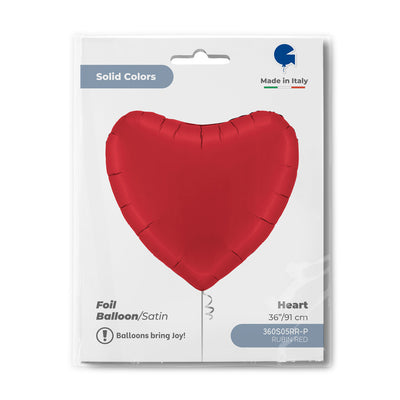 Balon Folie Inima Jumbo Rosu Rubin 91cm