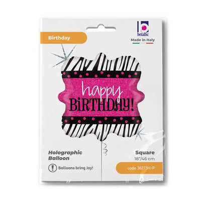 Foil Balloon Zebra Figurine B-day 46 cm Grabo