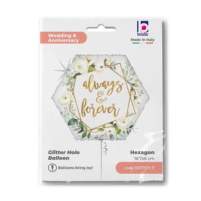 Balon Folie Hexagon Always & Forever 46 cm Grabo