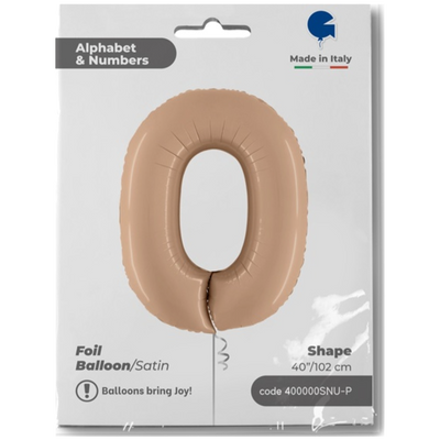 Balon Folie Jumbo CIFRA 0 Nude 102 cm Grabo