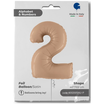 Balon Folie Jumbo CIFRA 2 Nude 102 cm Grabo
