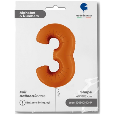 Grabo 3 Orange Foil Balloon 102 cm