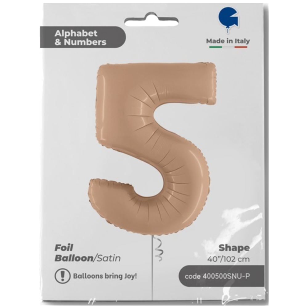 Jumbo Foil Balloon Nude NUMBER 5 102 cm Grabo