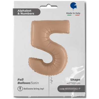 Balon Folie Jumbo CIFRA 5 Nude 102 cm Grabo